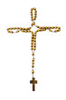 rosary with cross, isolated