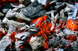 burning embers closeup