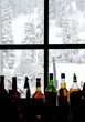 colorful bottles at the ski resort