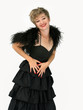 girl in black dress dancing
