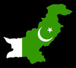 Illustration: carte du pakistan sur fond noir carte du pakistan sur fond noir