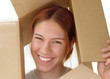 Photo: smiling girl in a box smiling girl in a box