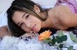 asian girl with a rose