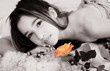 asian girl with a rose