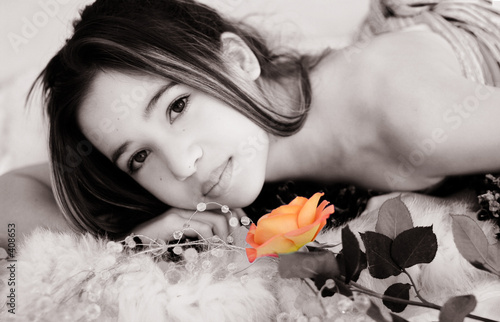 Photo: asian girl with a rose asian girl with a rose