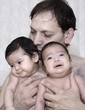 father with twins