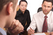 three persons business meeting-isolated