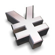3d chrome yen symbol 3d chrome yen symbol