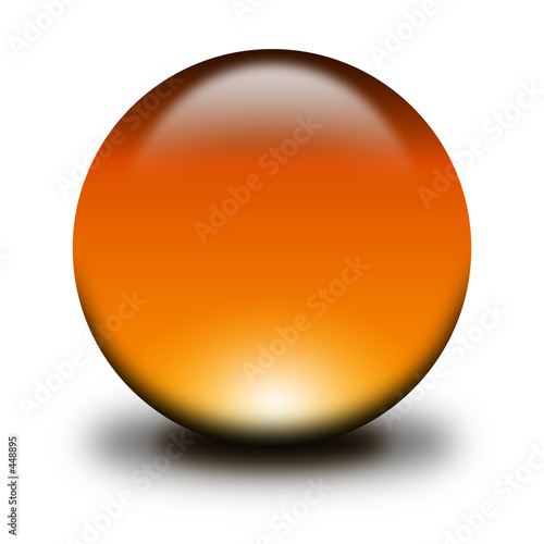 3d glass sphere orange