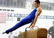 gymnast competing on pommel