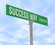 success themed street sign