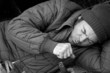 homeless man - coughing