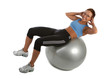 ab crunch - young woman showing different exercises.