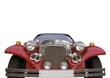 red retro car. red retro car.