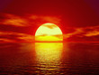 canvas print picture - red sunset