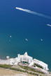 aerial view of beach and hotel on gibraltar aerial view of beach and hotel on gibraltar
