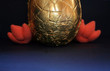 1 gold easter egg, 2 feet