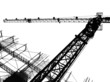 crane and scaffolding