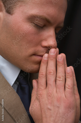 man praying.
