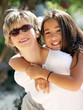 happy mother and daughter