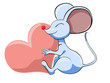 love cuddle mouse side blue