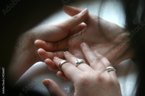stroking of hand