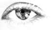 reflet dans un oeil en n&b