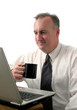 business man coffee break with laptop business man coffee break with laptop