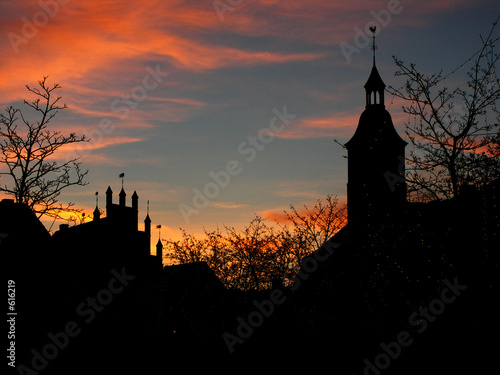 sonnenuntergang xantener innenstadt