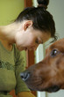 sad girl with dog sad girl with dog