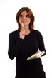 stock photo of a young woman holding diary