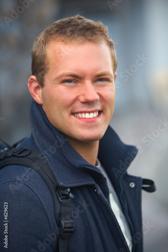 young man looking this way