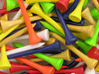 colorful golf tees