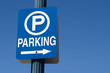 blue parking sign