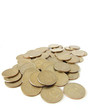 some coins on white