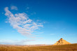 hill over the blue sky
