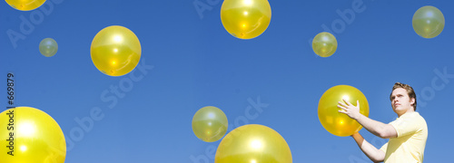 man in blue sky