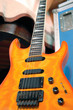orange electric guitar
