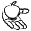 apple in hand