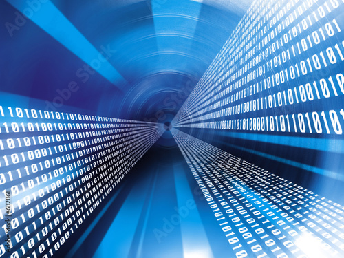 Blue binary code digital