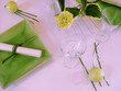 evening table (table and place settings)