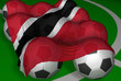 3d-rendering trinidad and tobago flag and soccer-balls 3d-rendering trinidad and tobago flag and soccer-balls