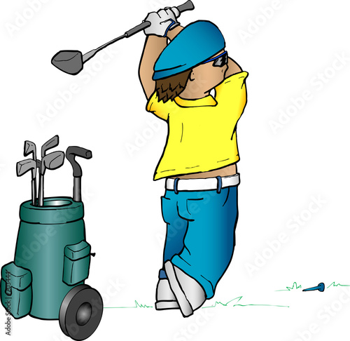 Illustration: cartoon golfer cartoon golfer