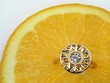 golden ring on orange