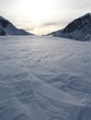 snow on the morning in caucasus mountains