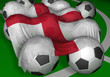 3d-rendering england flag and soccer-balls 3d-rendering england flag and soccer-balls
