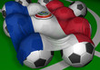 3d-rendering paraguay flag and soccer-balls 3d-rendering paraguay flag and soccer-balls