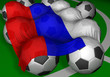 3d-rendering russia flag and soccer-balls 3d-rendering russia flag and soccer-balls
