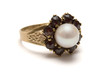 garnet gold ring w/ pearl