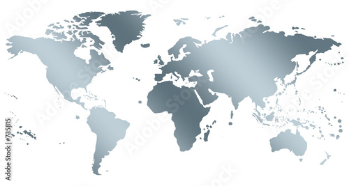 world map in silver